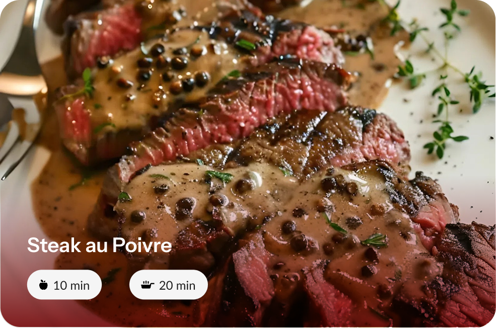Steak au Poivre (Classic French Peppercorn Steak)