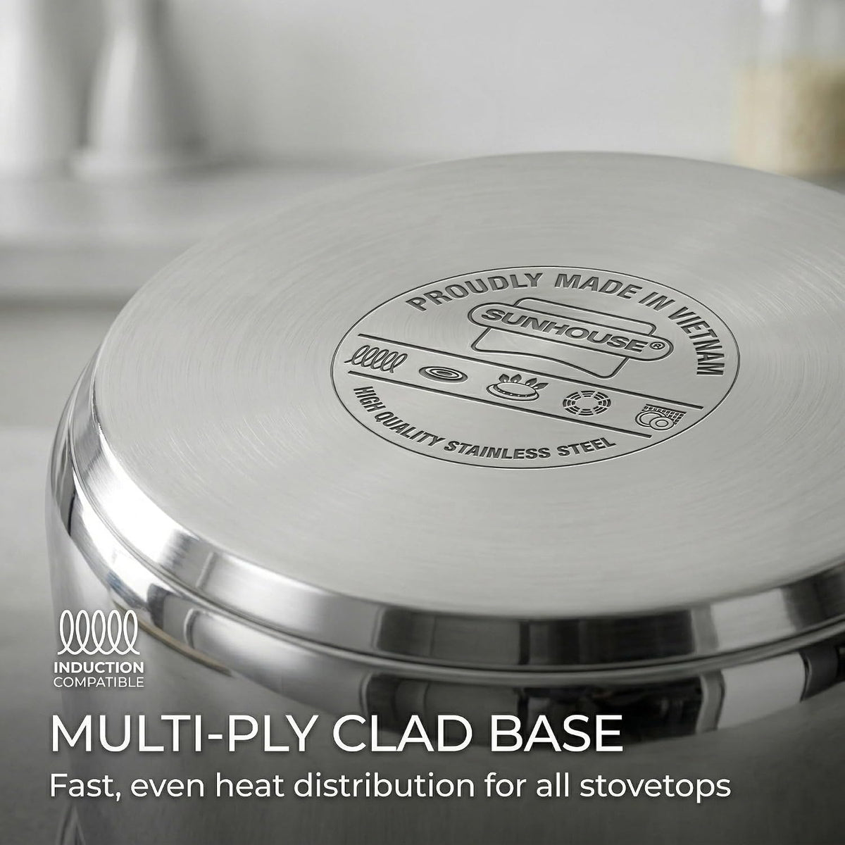 2-Quart Tri-Ply Base Stainless Steel Saucepan with Steamer Insert