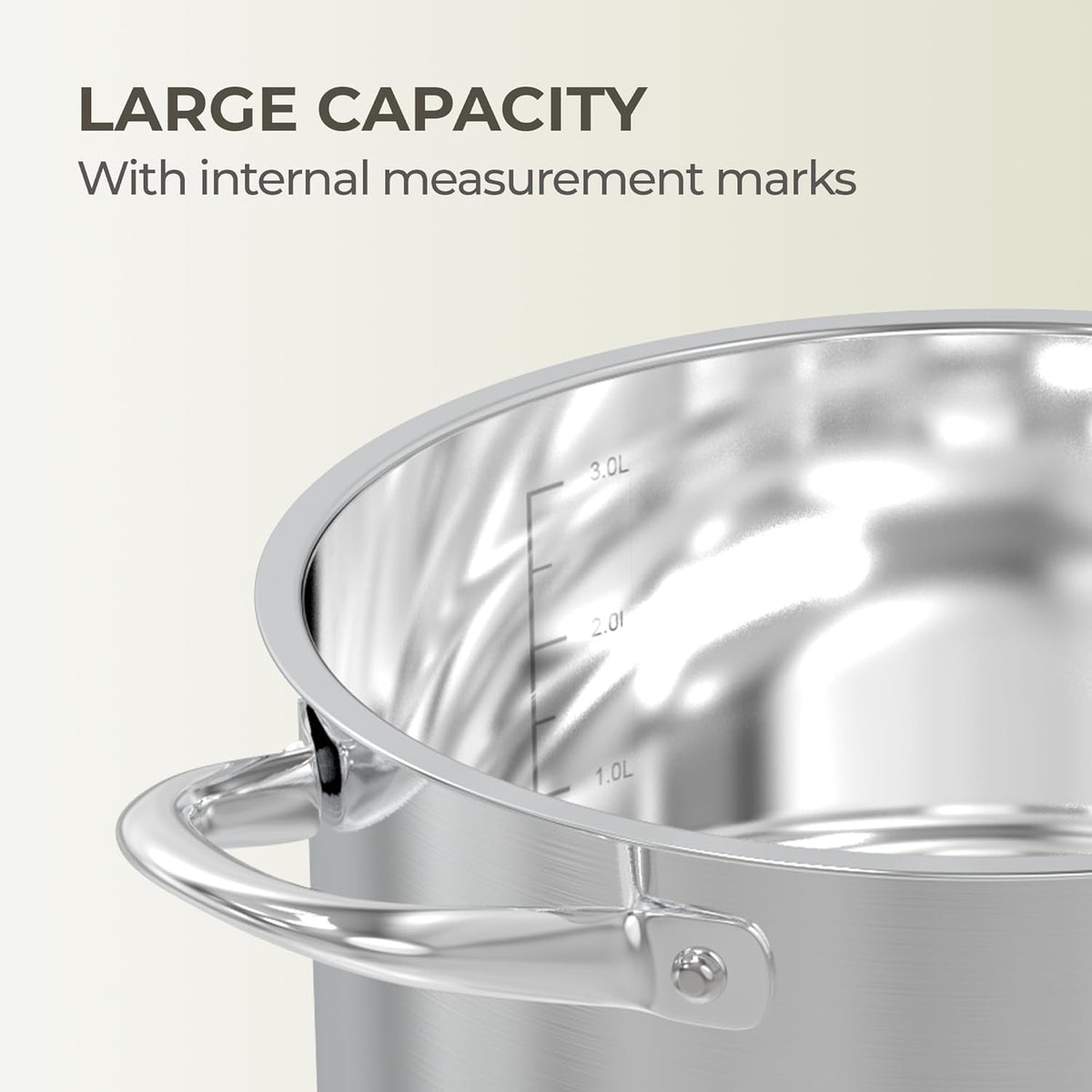 6-Quart Tri-Ply Base Stainless Steel Stock Pot with Glass Lid