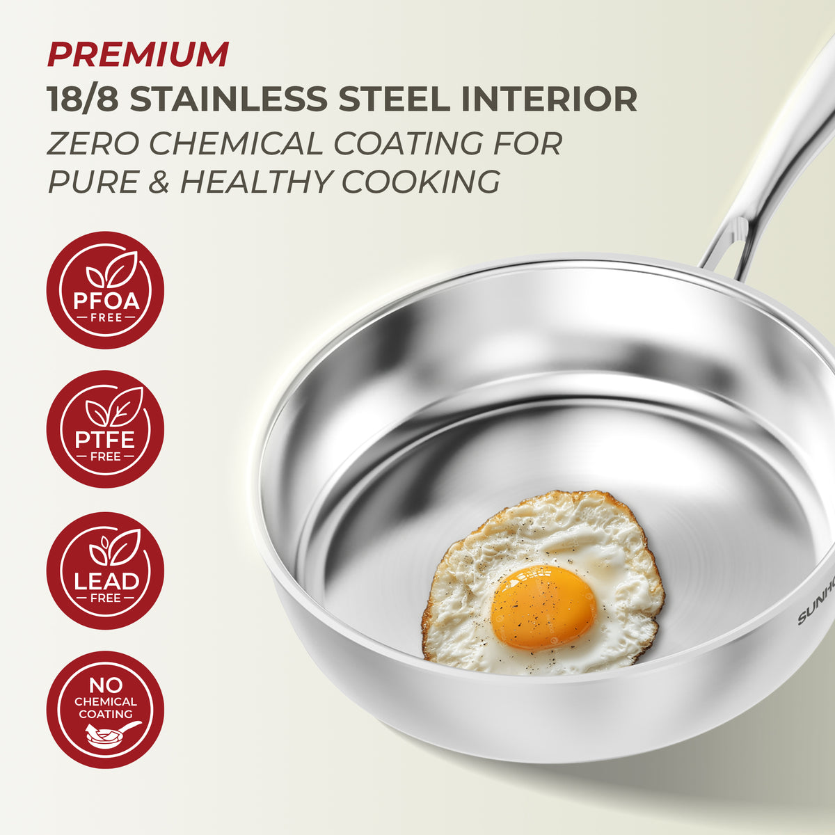 Sunhouse 11" Tri-Ply Stainless Steel Saute Pan with Lid