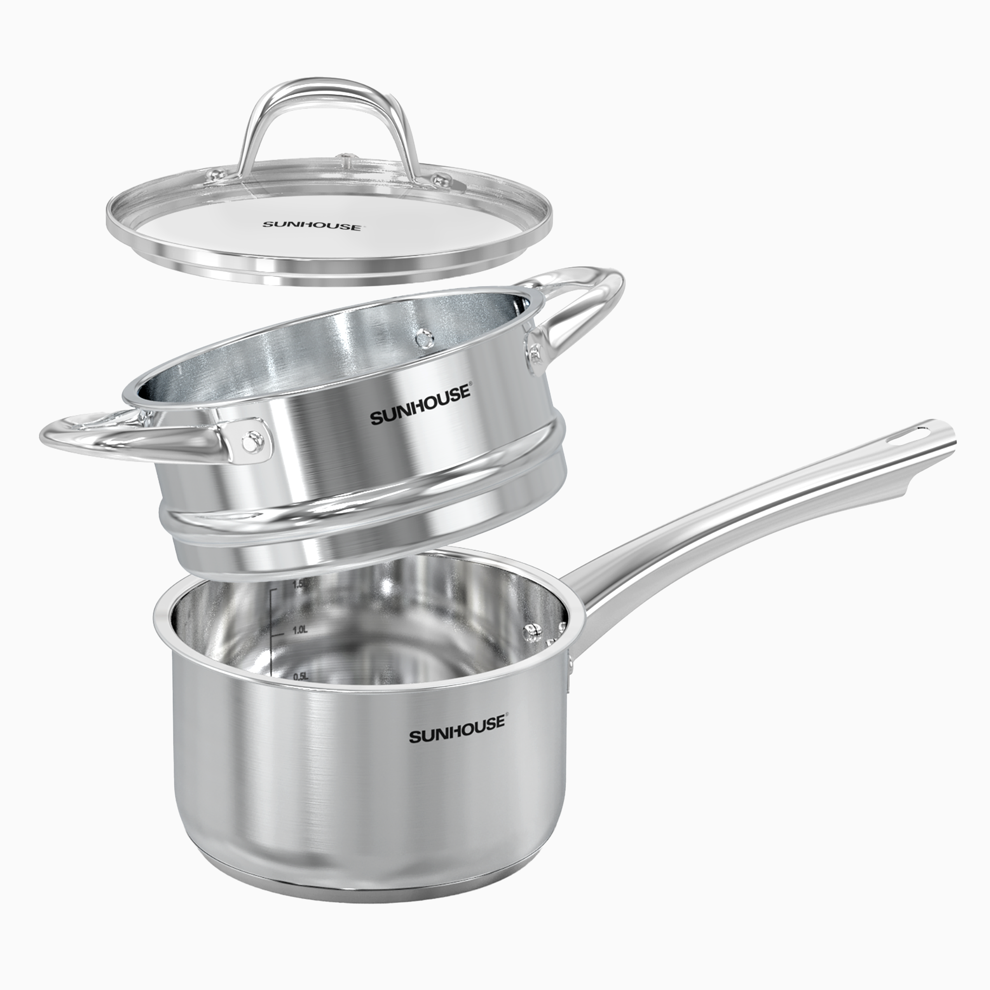 2 Quart Stainless Steel Saucepan with Steamer Insert