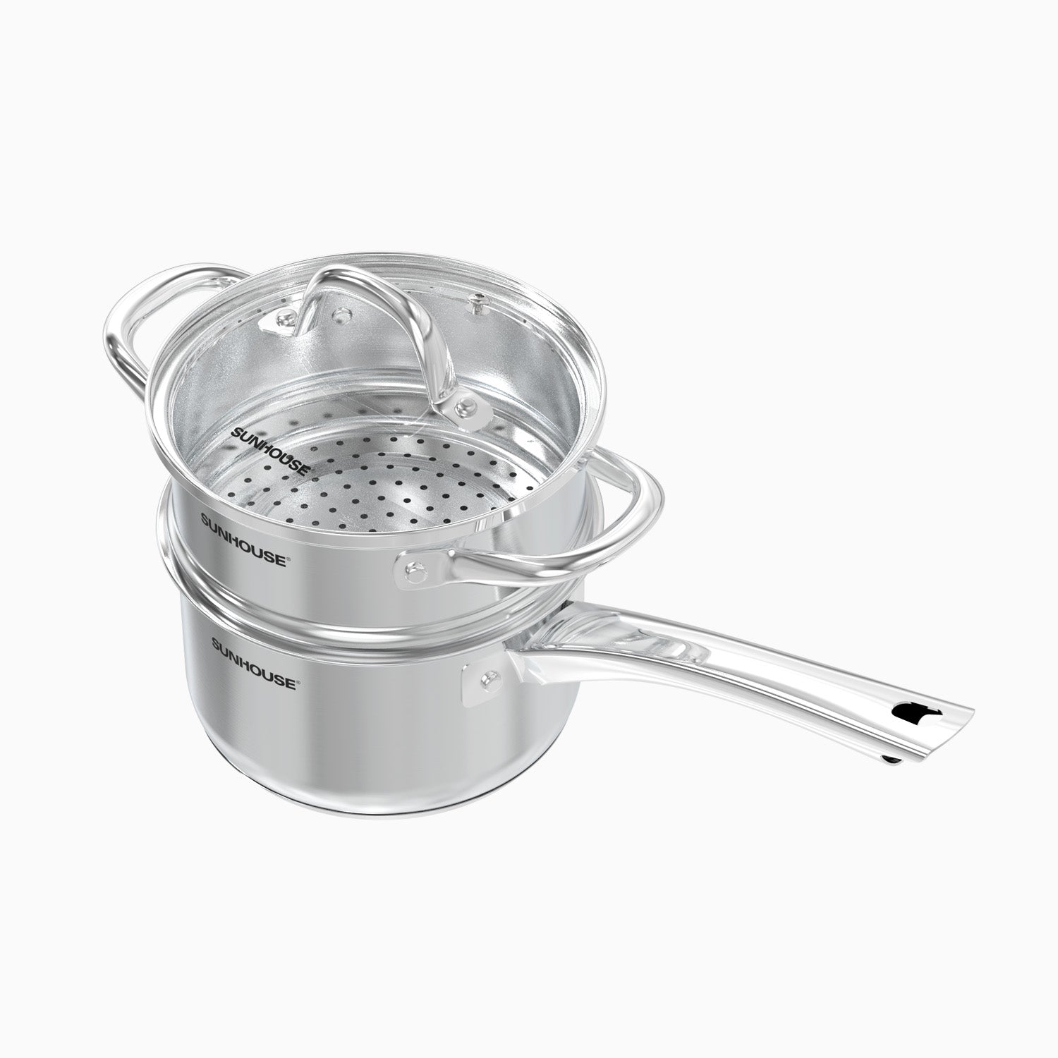  2 Quart Stainless Steel Saucepan with Steamer Insert 02