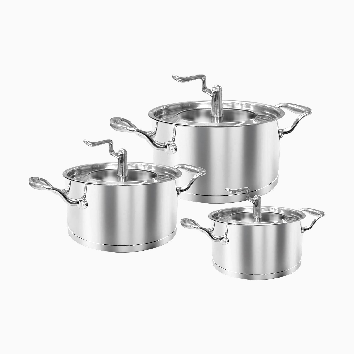Stainless 3 pc Pot Set