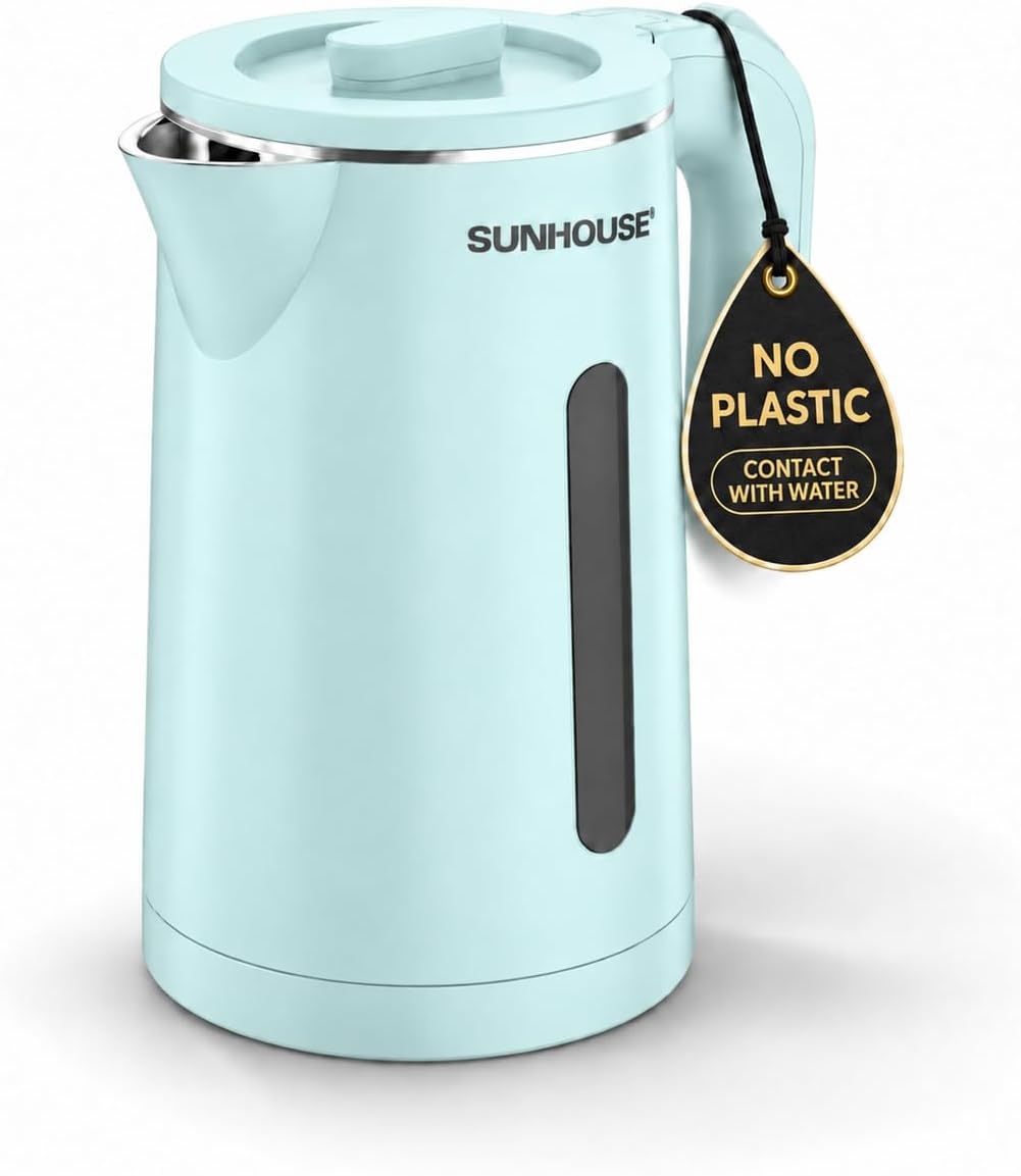 Sunhouse Stainless Steel Electric Kettle 1.8L, Hot Water Tea Kettle, Blue