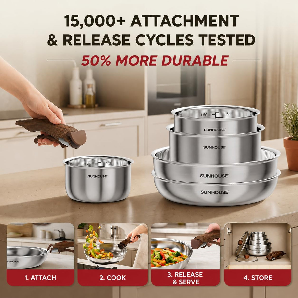  9-piece full-clad stainless steel cookware set with detachable handles 03