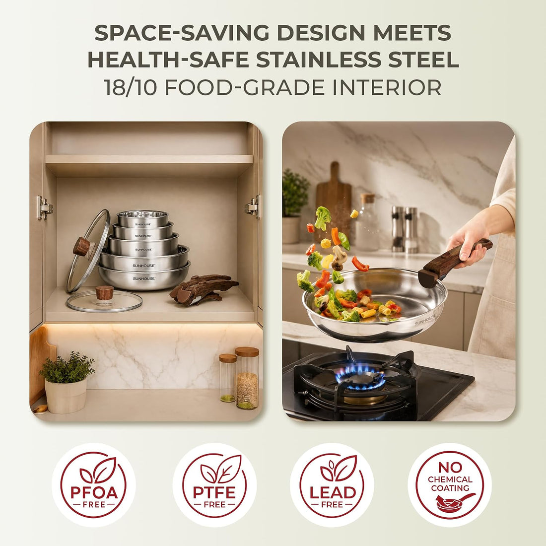 Detachable Handle, Space-Saving Design