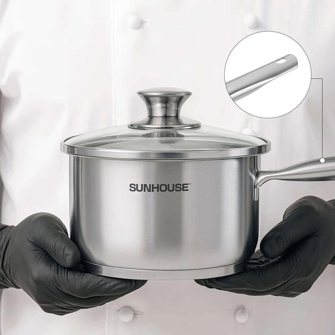 Cool-Touch Handle & Vented Glass Lid
