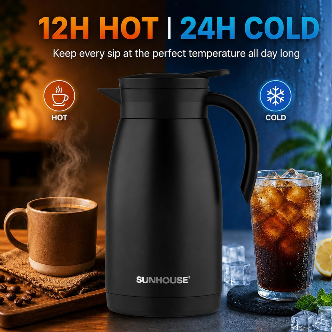 Superior Heat Retention Thermal Coffee Carafe