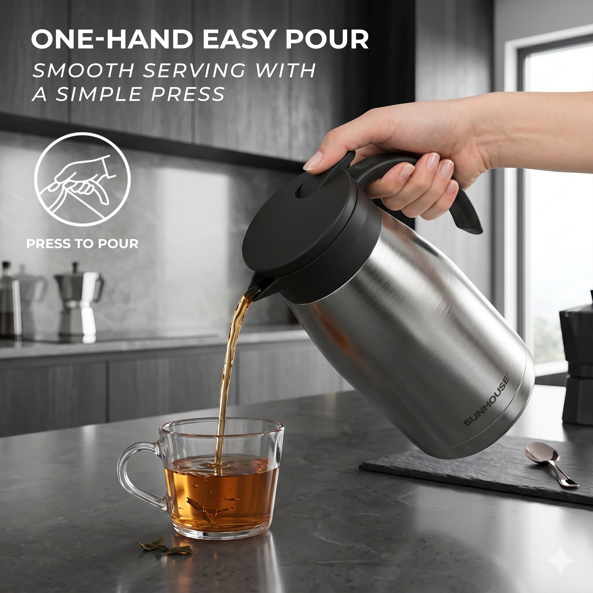  Modern Stainless Steel Thermal Coffee Carafe - Silver 03