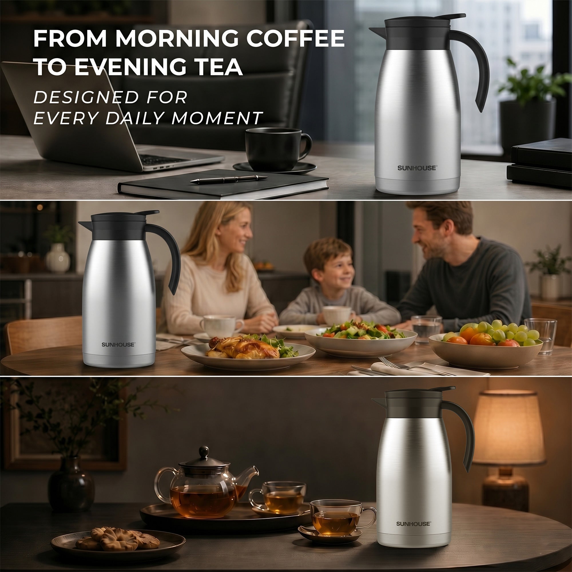  Modern Stainless Steel Thermal Coffee Carafe - Silver 08