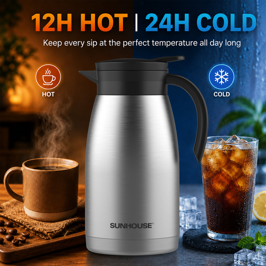 Superior Heat Retention Thermal Coffee Carafe