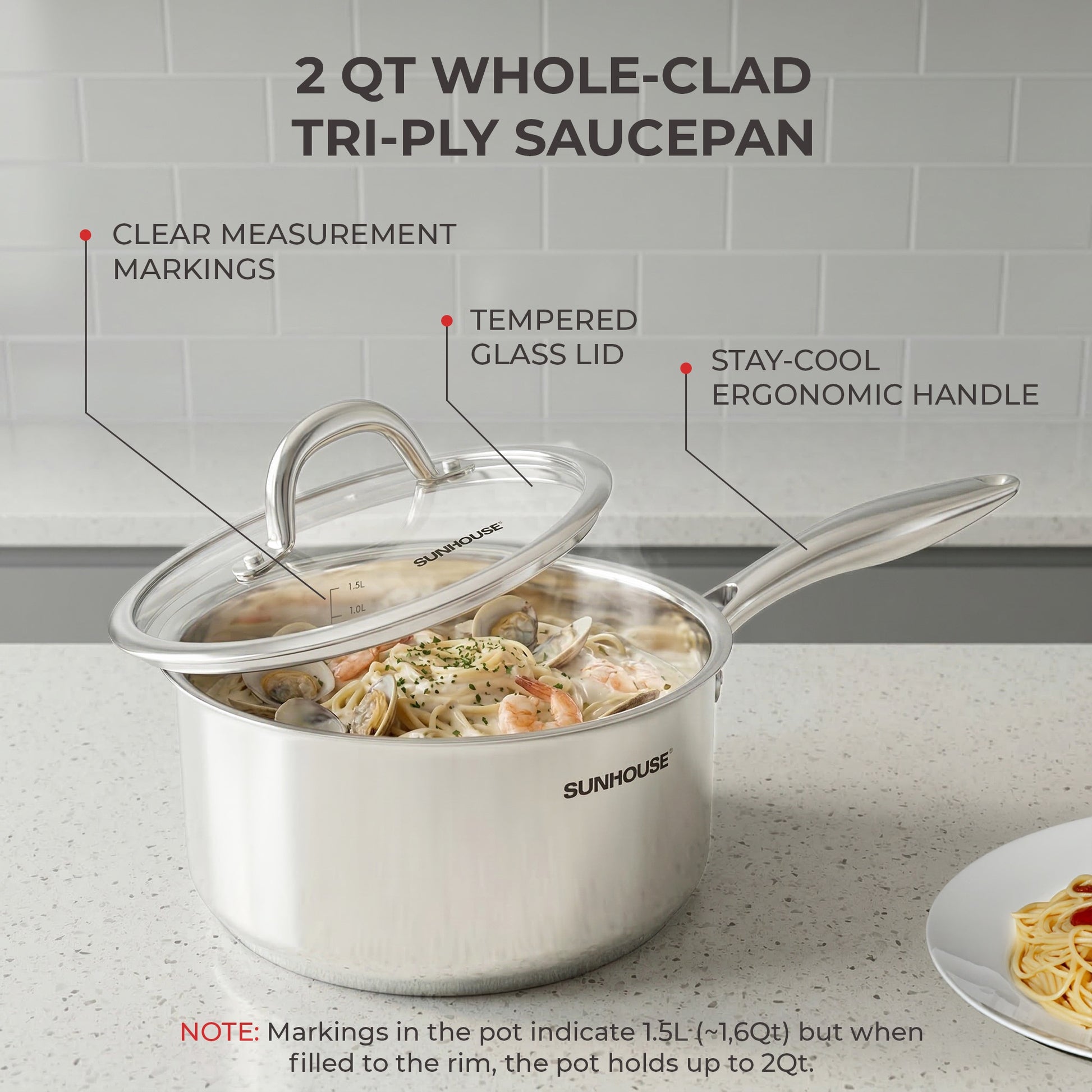  Whole-clad Stainless Steel Saucepan with Lid 03