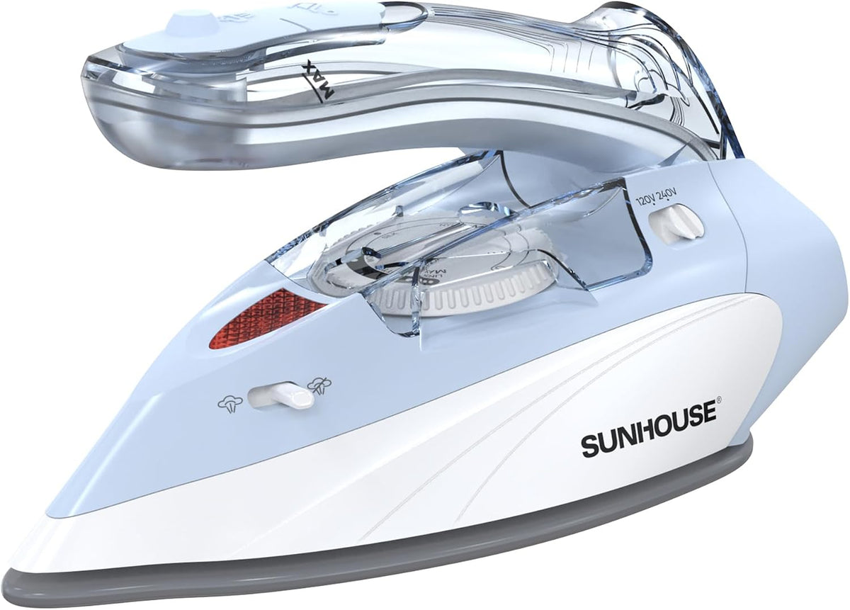 Sunhouse Mini Travel Iron, Dual Voltage 120V/240V Steam Iron for Clothes