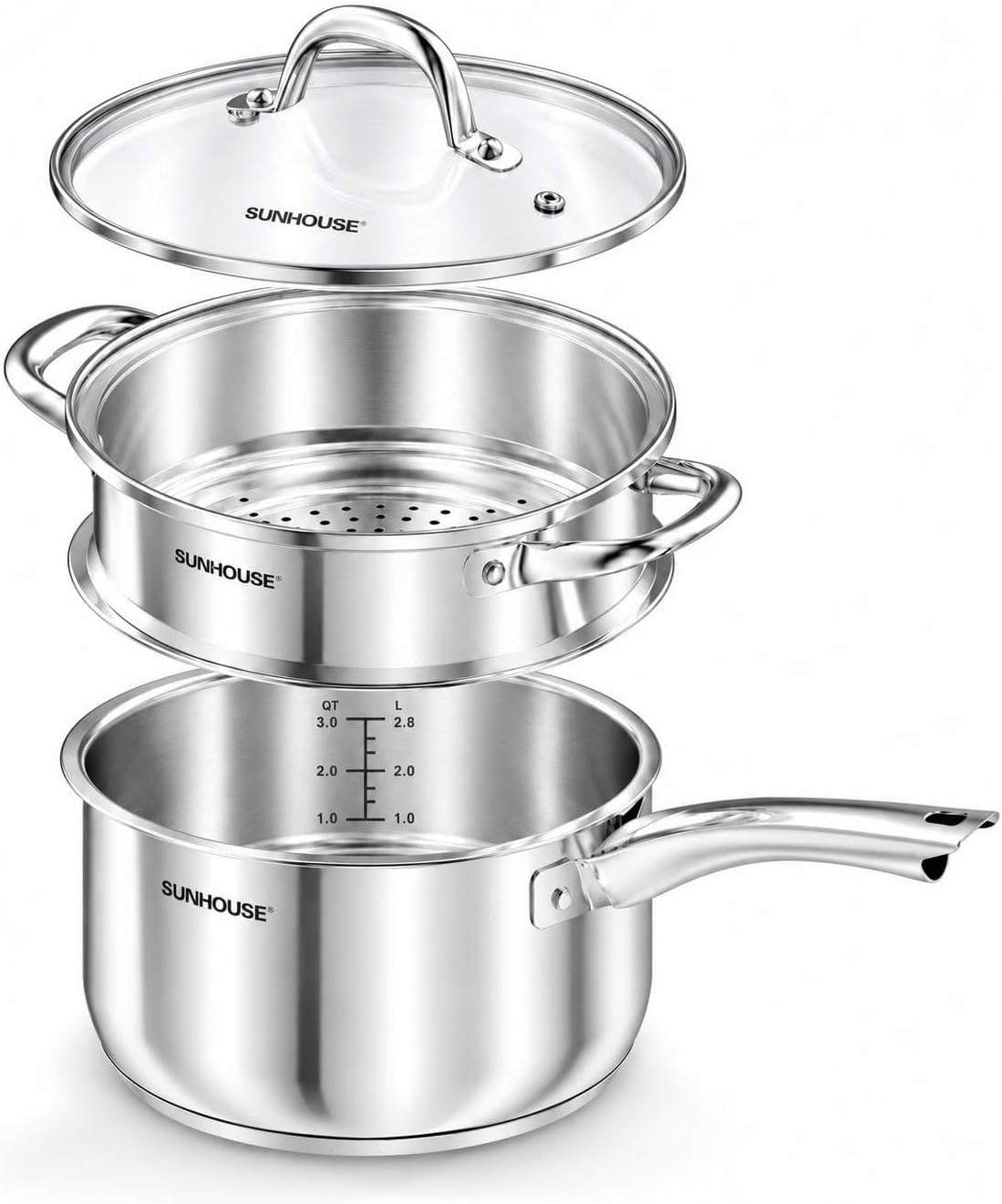 Stainless Steel SaucePan with Steamer Insert AM508-20