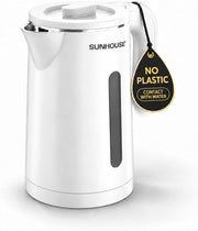 Sunhouse Stainless Steel Electric Kettle 1.8L, Hot Water Tea Kettle, White